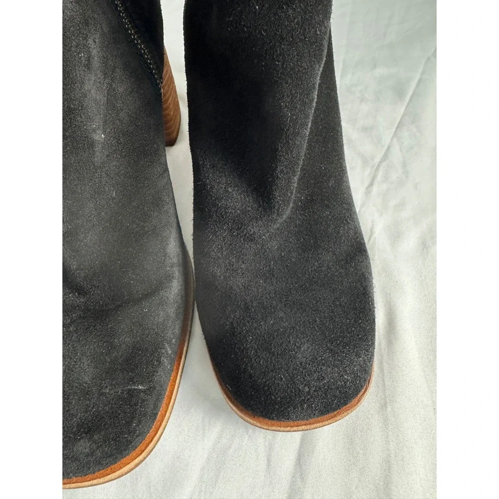 Kork-ease black Suede‎ Square Toe Slouchy Knee High Boots Size 9M